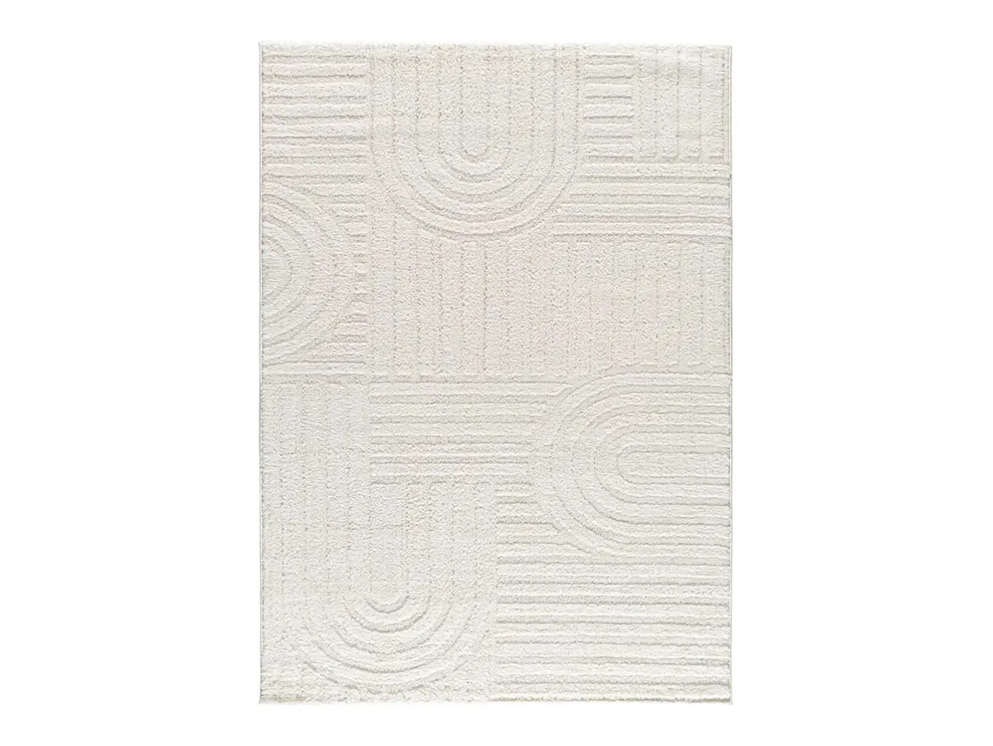 Discount Alfombra interior - geométrico con relieve - - 152 x 235 cm - JUNO Blanco