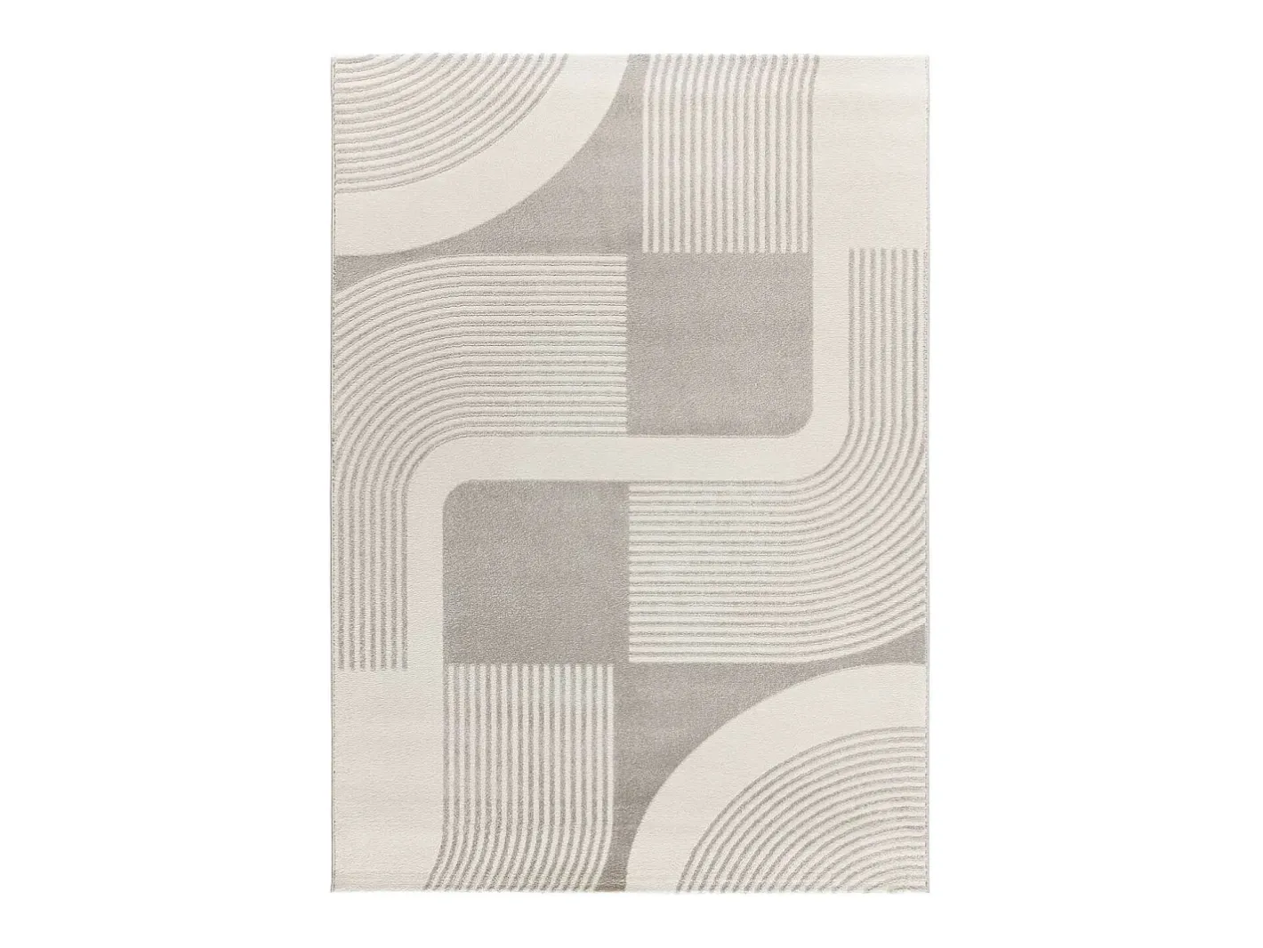 Alfombra interior - geométrico con relieve - plata - 160 x 230 cm - FLORA Plateado
