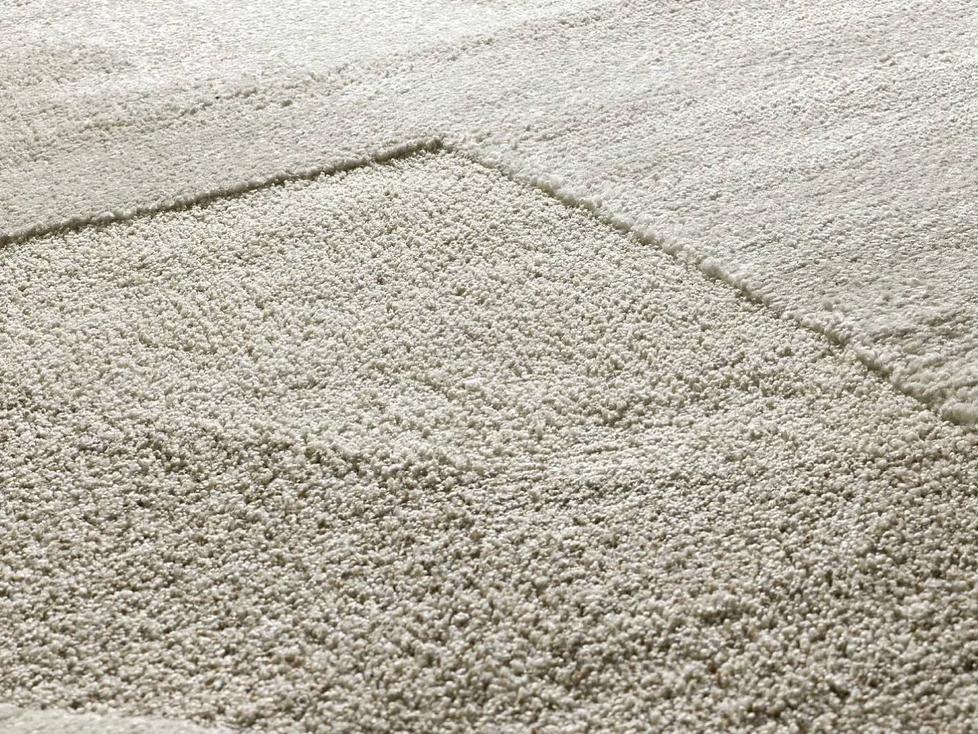 Alfombra interior - geométrico con relieve - - 80 x 150 cm - VERONA Crema