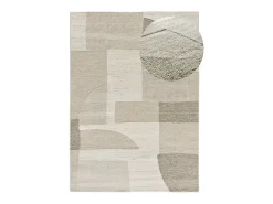 Alfombra interior - geométrico con relieve - - 80 x 150 cm - VERONA Crema