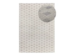 Alfombra interior - geométrico con relieve - plata - 133 x 190 cm - BARESA Plateado Discount