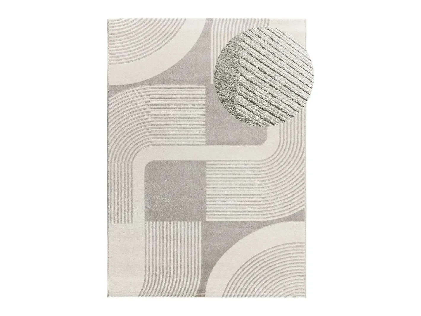 Alfombra interior - geométrico con relieve - plata - 200 x 290 cm - FLORA Plateado Online