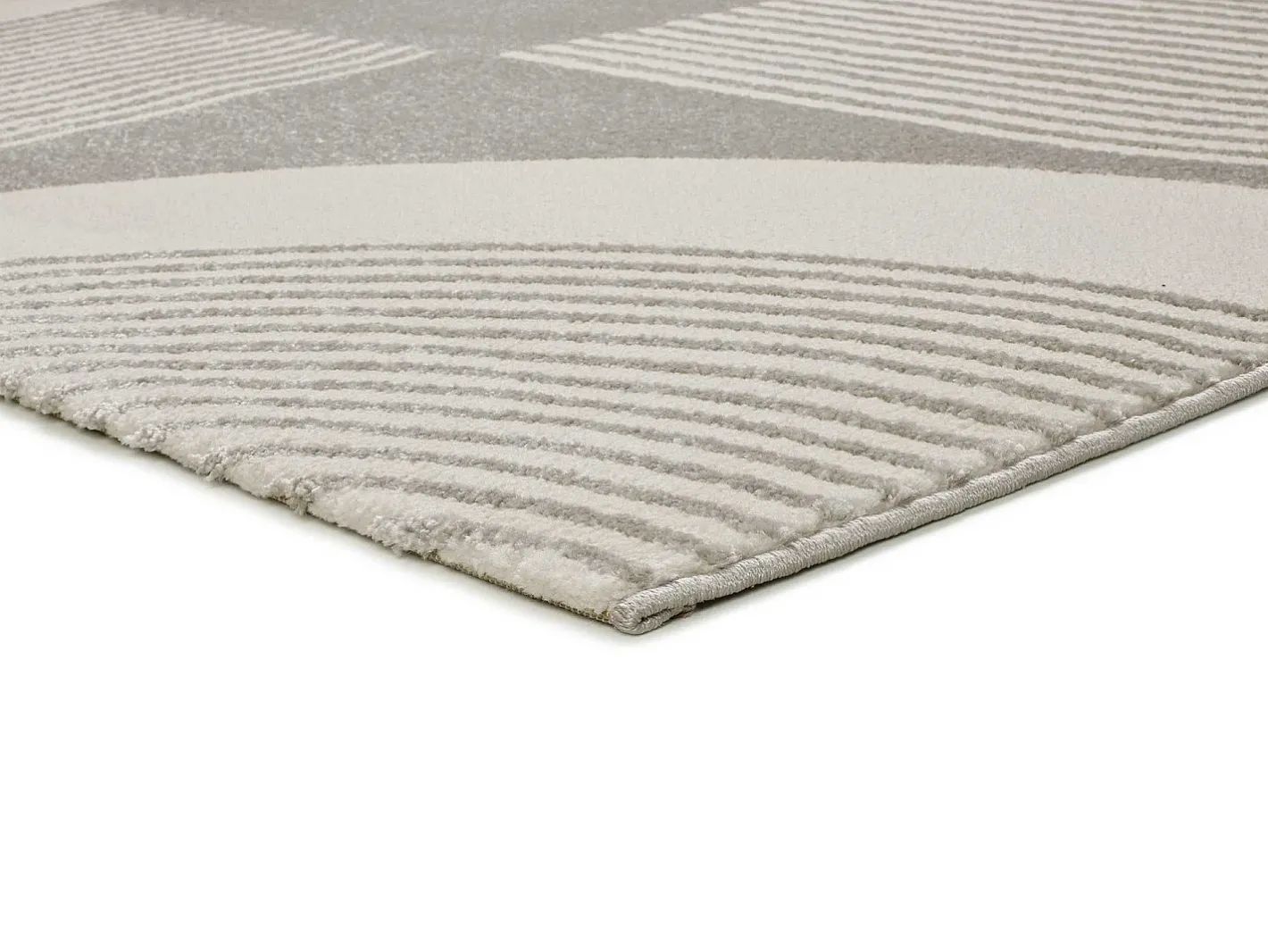 Alfombra interior - geométrico con relieve - plata - 200 x 290 cm - FLORA Plateado Online