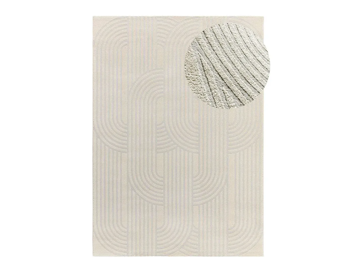 Alfombra De Salón-Alfombra interior - geométrico con relieve - plata - 160 x 230 cm - BARESA Plateado