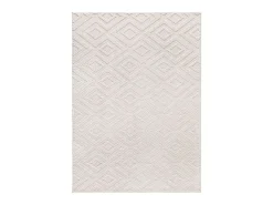 Alfombra interior - geométrico con relieve - crema - 80 x 150 cm - ESTILO Blanco