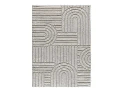 Alfombra interior - geométrico con relieve - gris - 126 x 190 cm - JUNO Gris claro Discount