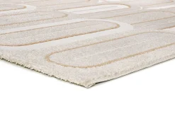 Alfombra interior - geométrico con relieve - - 80 x 150 cm - FLORA Blanco Hot