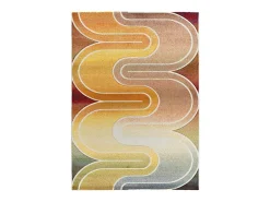 Alfombra De Salón-Alfombra interior - geométrico - multicolor - 120 x 170 cm - SYBIL Naranja / Beige / Amarillo / Multicolor