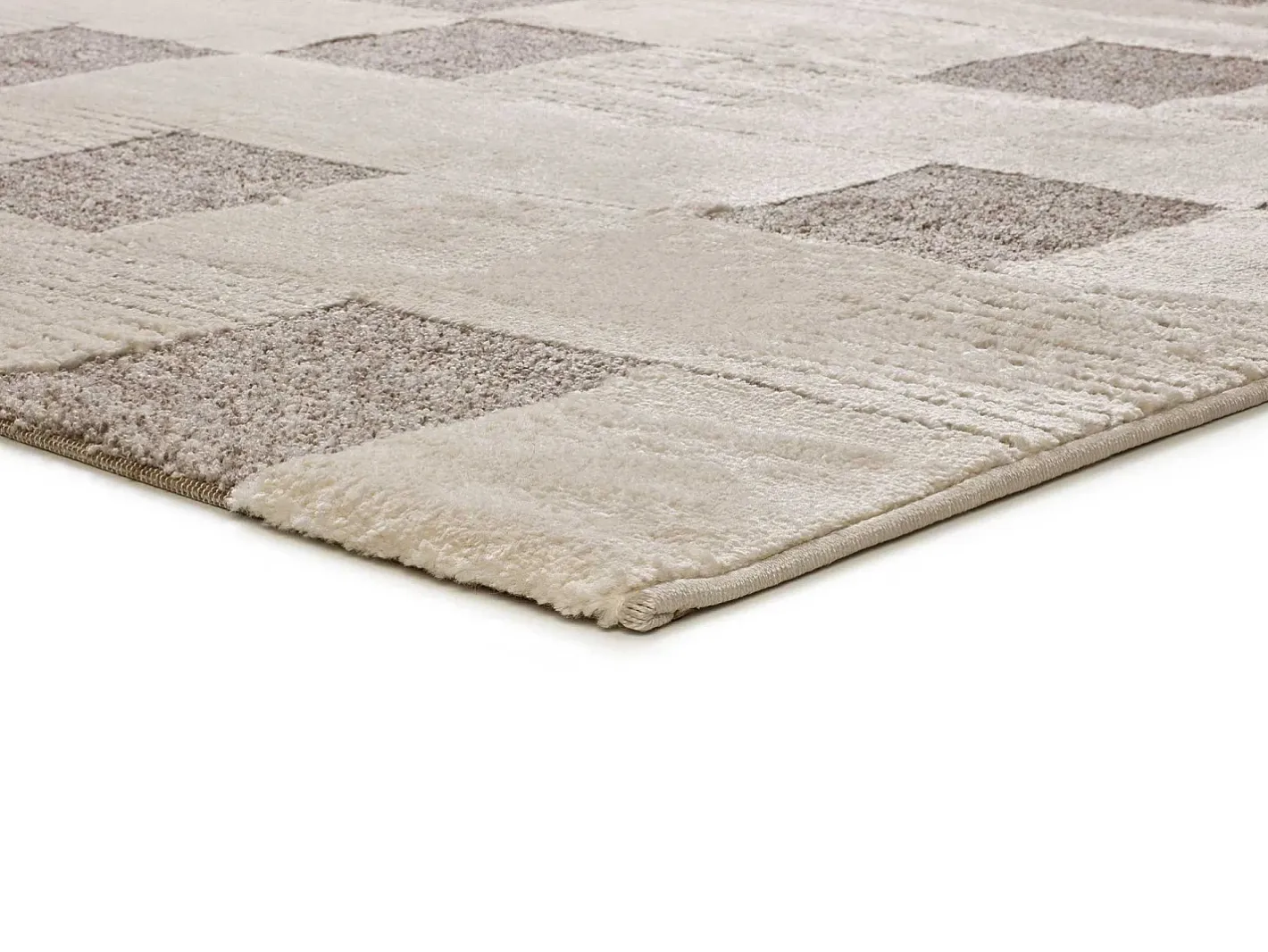 Alfombra interior - geométrico con relieve - - 120 x 170 cm - VERONA Crema Hot