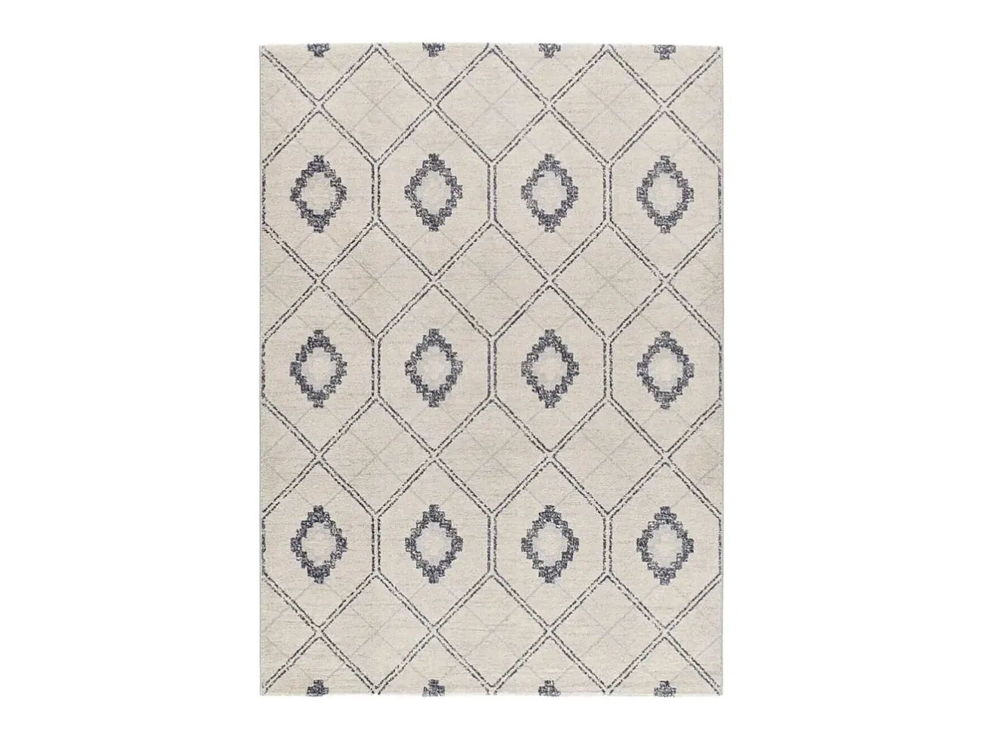Alfombra De Salón-Alfombra interior - geométrico - / blanco - 133 x 190 cm - SIROCO Azul
