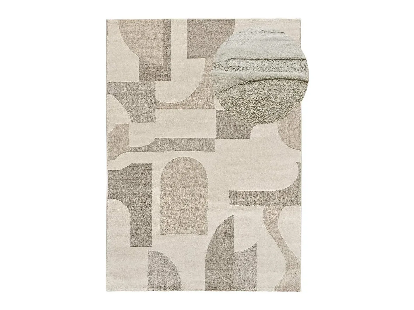 Alfombra interior - geométrico con relieve - - 80 x 150 cm - VERONA Crema Discount