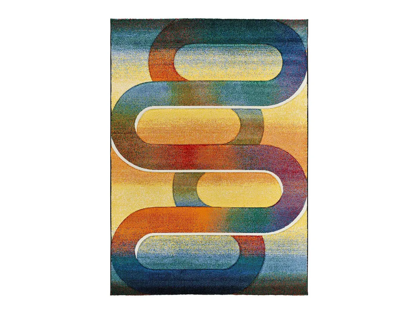 Hot Alfombra interior - geométrico - multicolor - 140 x 200 cm - SYBIL Naranja / Violeta / Azul / Beige / Amarillo / Multicolor