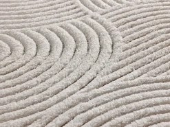 Alfombra interior - geométrico con relieve - crema - 120 x 170 cm - ESTILO Blanco Best