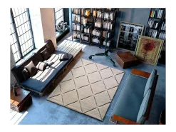 Discount Alfombra interior - geométrico - - 120 x 170 cm - SWANSEA Blanco