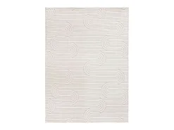 Alfombra interior - geométrico con relieve - crema - 200 x 290 cm - ESTILO Blanco