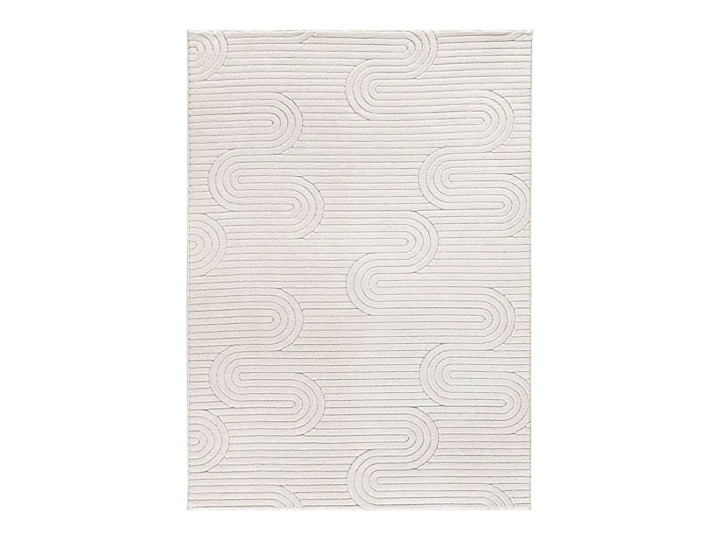 Alfombra interior - geométrico con relieve - crema - 200 x 290 cm - ESTILO Blanco