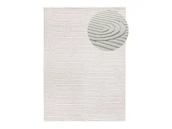 Alfombra interior - geométrico con relieve - crema - 200 x 290 cm - ESTILO Blanco