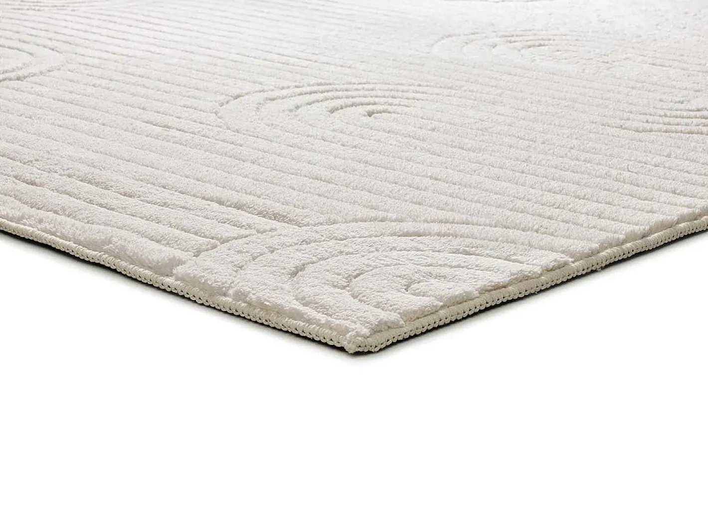 Alfombra interior - geométrico con relieve - crema - 200 x 290 cm - ESTILO Blanco