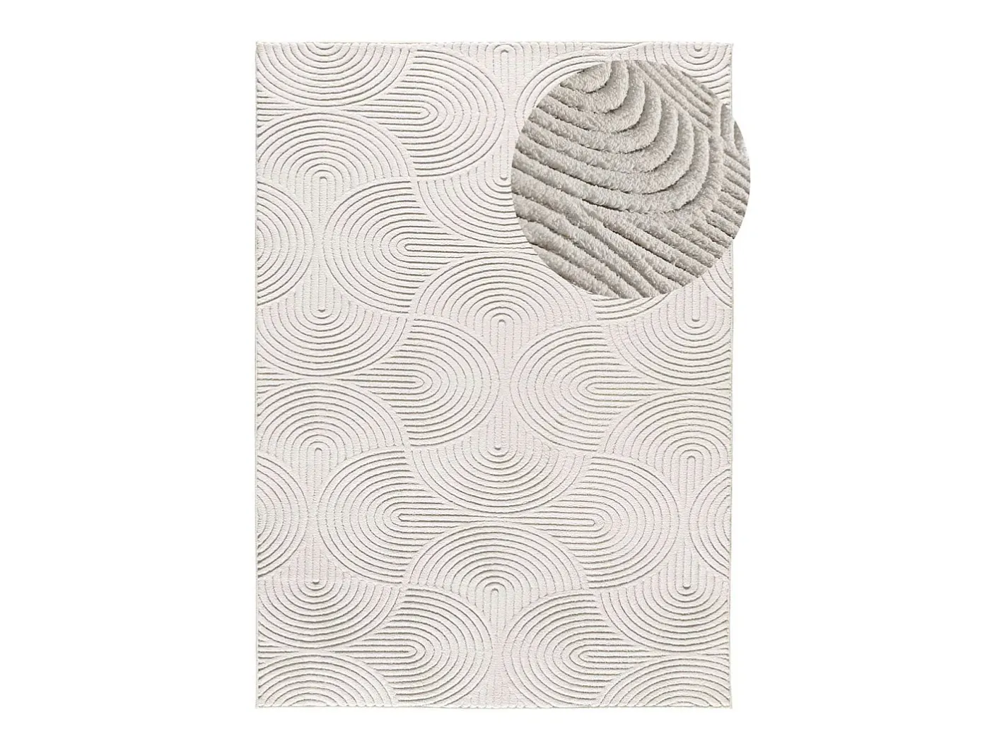 Best Alfombra interior - geométrico con relieve - crema - 160 x 230 cm - ESTILO Blanco