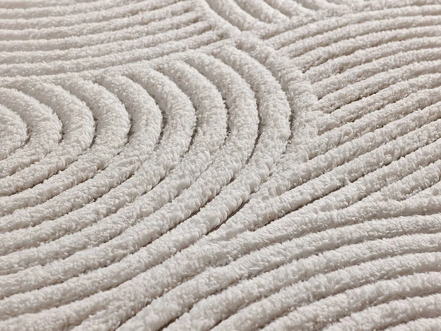 Best Alfombra interior - geométrico con relieve - crema - 160 x 230 cm - ESTILO Blanco
