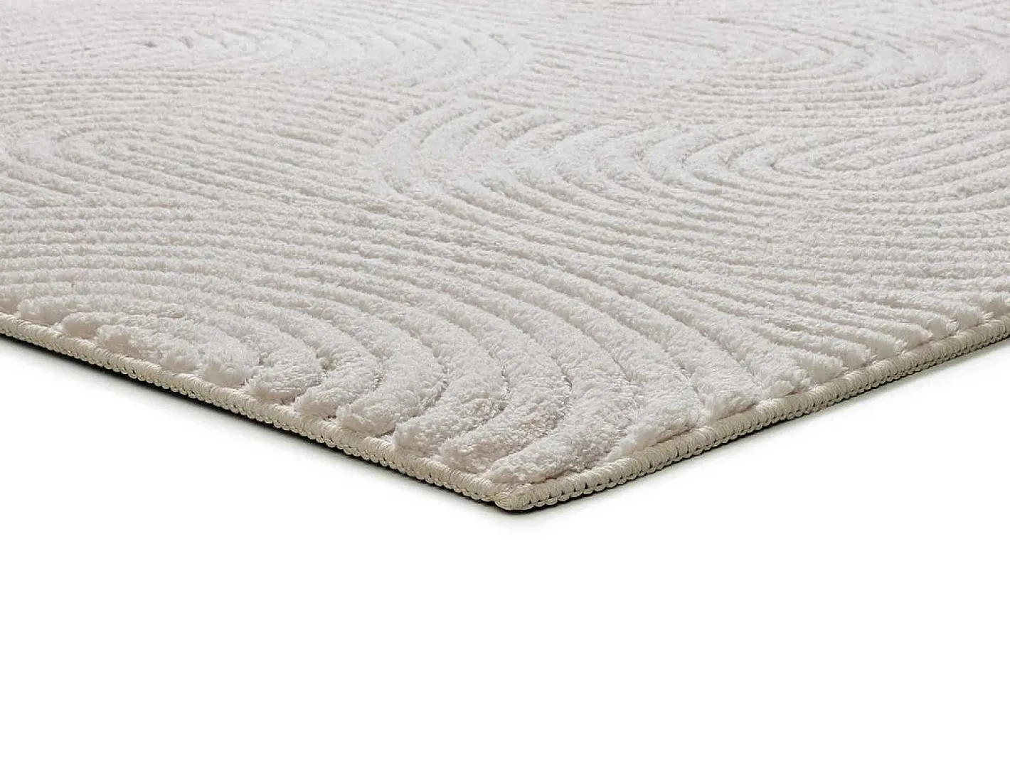 Best Alfombra interior - geométrico con relieve - crema - 160 x 230 cm - ESTILO Blanco