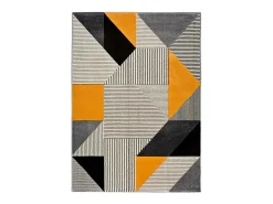 Sale Alfombra interior - geométrico - gris - 80 x 150 cm - GLADYS Gris / Mostaza