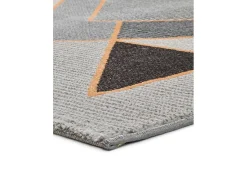 Alfombra interior - geométrico - gris - 160 x 230 cm - LEO Gris / Mostaza New