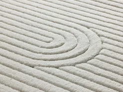 Alfombra De Salón-Alfombra interior - geométrico con relieve - crema - 120 x 170 cm - ESTILO Blanco