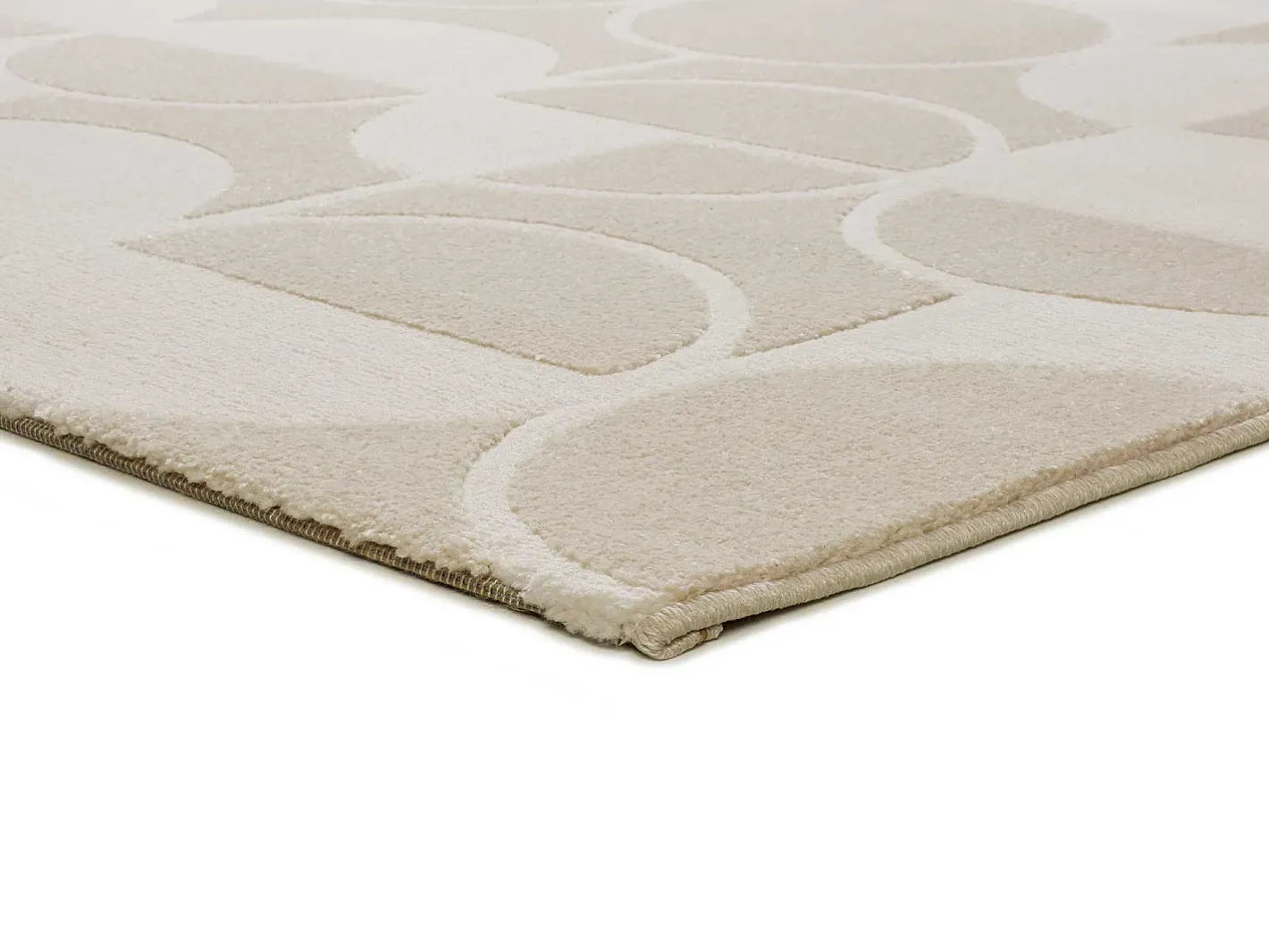 Alfombra De Salón-Alfombra interior - geométrico con relieve - - 133 x 190 cm - FLORA Blanco