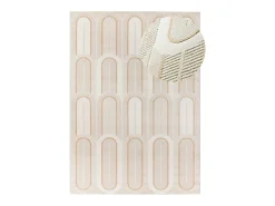 Alfombra interior - geométrico con relieve - - 160 x 230 cm - FLORA Blanco Discount