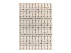 Alfombra interior - geométrico con relieve - multicolor - 80 x 150 cm - BARESA Beige