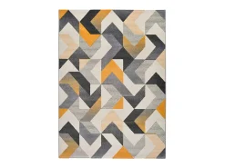 Alfombra De Salón-Alfombra interior - geométrico - gris - 60 x 120 cm - GLADYS Gris / Mostaza