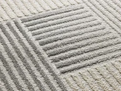 Alfombra De Salón-Alfombra interior - geométrico con relieve - - 133 x 190 cm - BARESA Gris