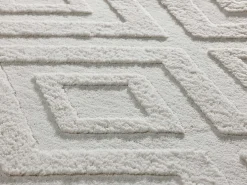 Best Alfombra interior - geométrico con relieve - crema - 60 x 110 cm - ESTILO Blanco