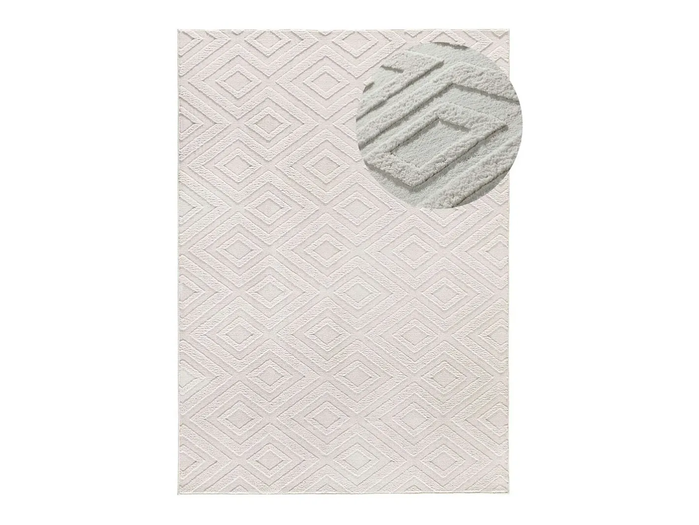 Best Alfombra interior - geométrico con relieve - crema - 60 x 110 cm - ESTILO Blanco