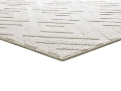 Best Alfombra interior - geométrico con relieve - crema - 60 x 110 cm - ESTILO Blanco