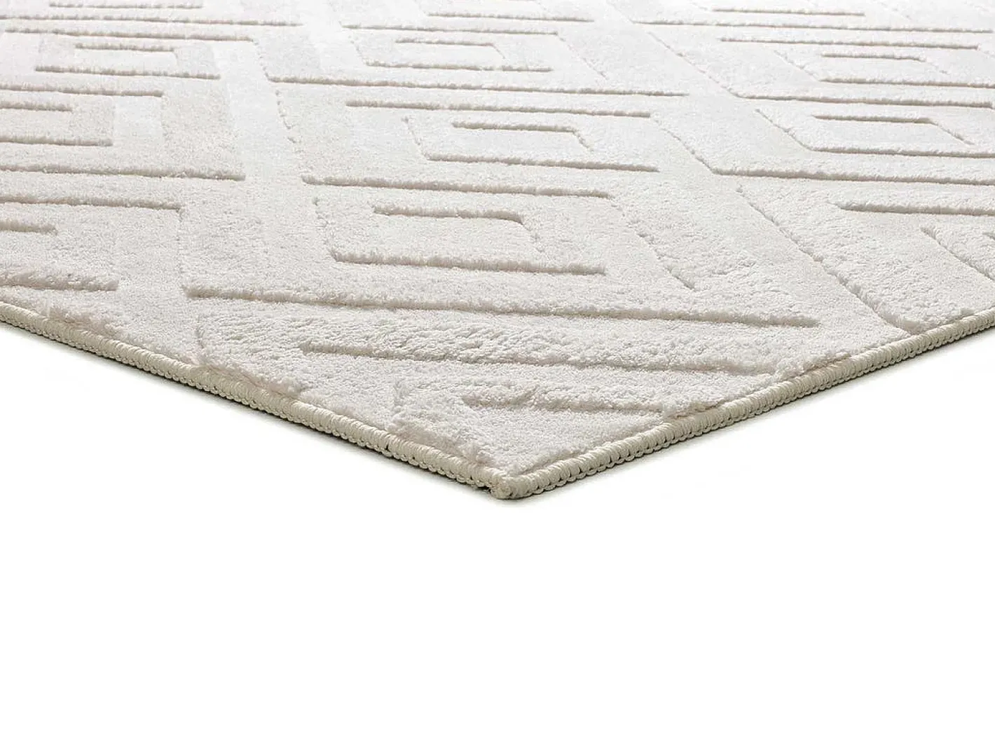 Best Alfombra interior - geométrico con relieve - crema - 60 x 110 cm - ESTILO Blanco