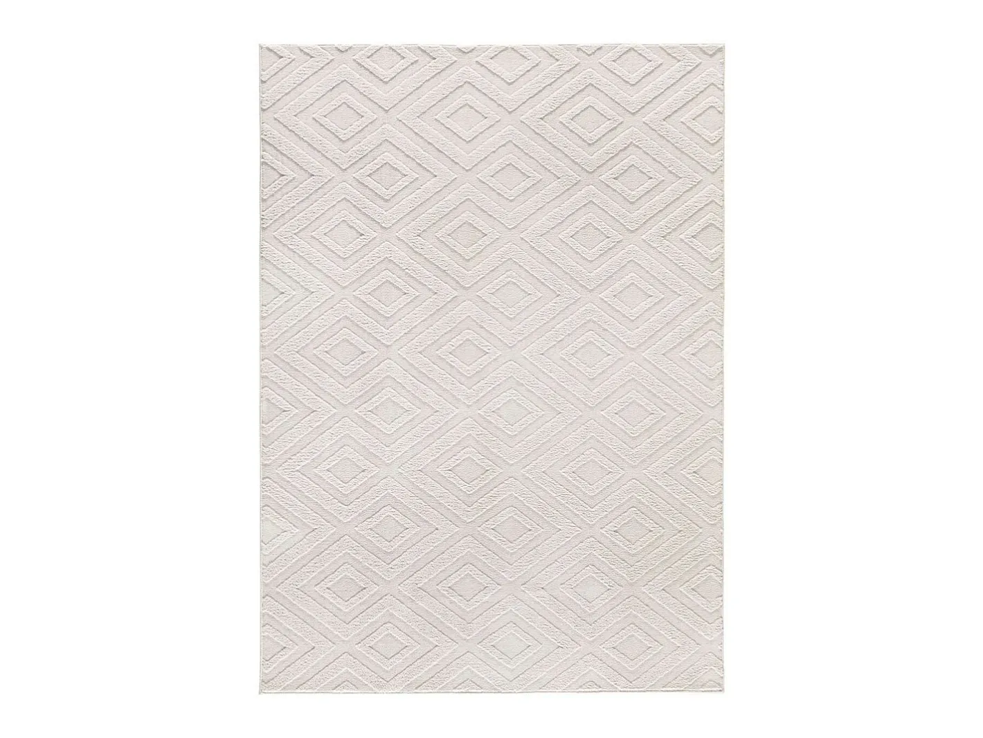 Best Alfombra interior - geométrico con relieve - crema - 60 x 110 cm - ESTILO Blanco