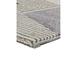Alfombra interior - geométrico - gris - 80 x 150 cm - LEO Gris / Mostaza Discount