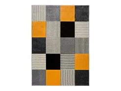Alfombra De Salón-Alfombra interior - geométrico - gris - 140 x 200 cm - GLADYS Gris / Mostaza