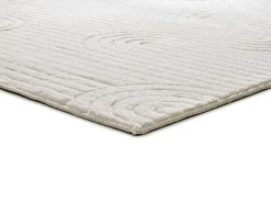 Clearance Alfombra interior - geométrico con relieve - crema - 60 x 110 cm - ESTILO Blanco