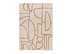 Outlet Alfombra interior - geométrico - beige / caldera - 133 x 190 cm - BERUTI Beige / Cobrizo