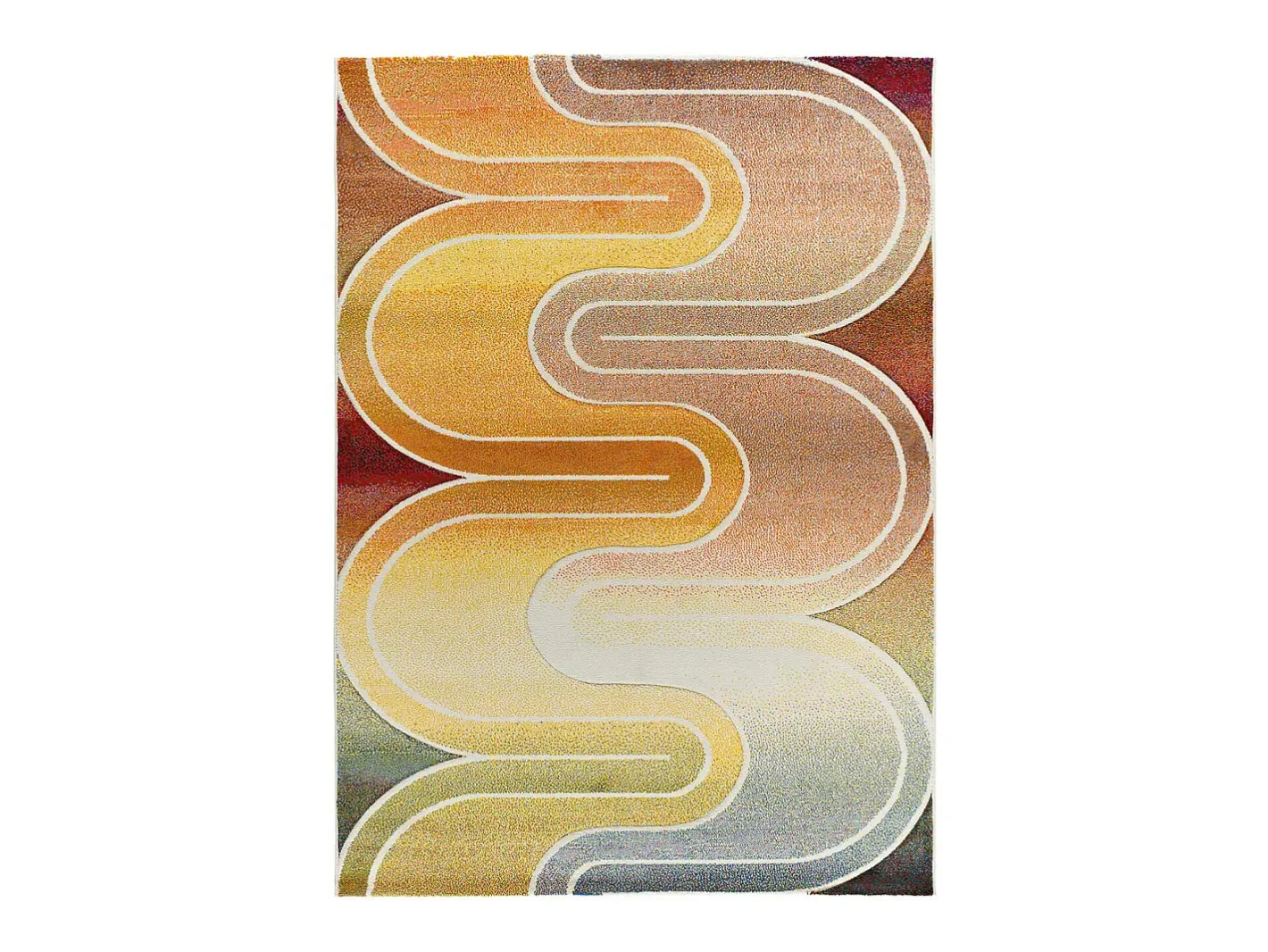 Alfombra interior - geométrico - multicolor - 160 x 230 cm - SYBIL Naranja / Beige / Amarillo / Multicolor
