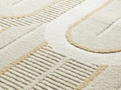 Alfombra interior - geométrico con relieve - - 133 x 190 cm - FLORA Blanco Hot