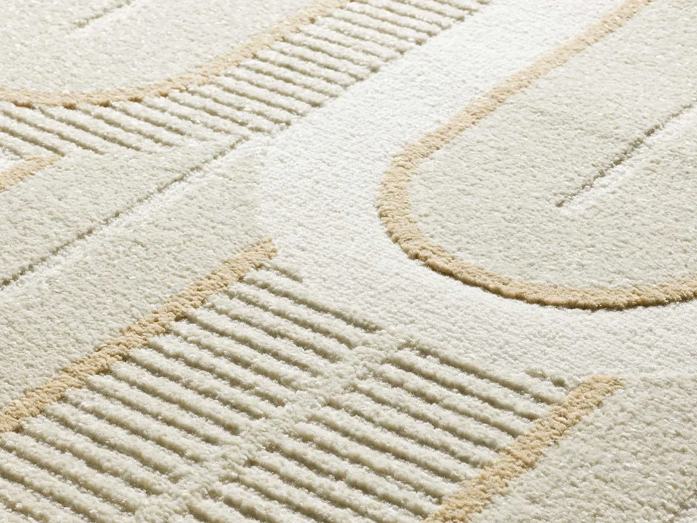 Alfombra interior - geométrico con relieve - - 133 x 190 cm - FLORA Blanco Hot