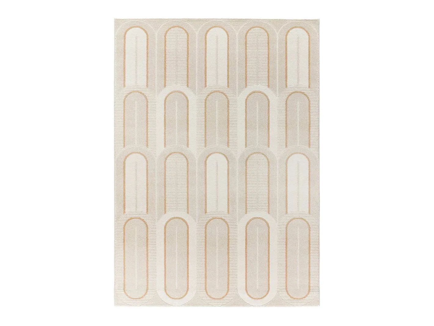Alfombra interior - geométrico con relieve - - 133 x 190 cm - FLORA Blanco Hot