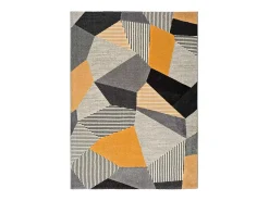 Alfombra interior - geométrico - gris - 140 x 200 cm - GLADYS Gris / Mostaza Best
