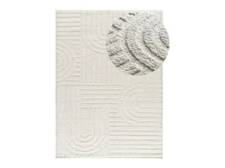 Alfombra interior - geométrico con relieve - - 190 x 285 cm - JUNO Blanco New