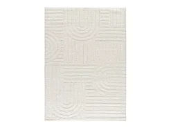 Alfombra interior - geométrico con relieve - - 190 x 285 cm - JUNO Blanco New