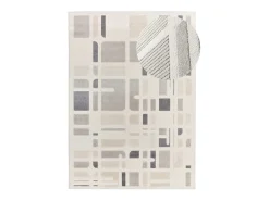 Alfombra De Salón-Alfombra interior - geométrico con relieve - plata - 133 x 190 cm - FLORA Plateado
